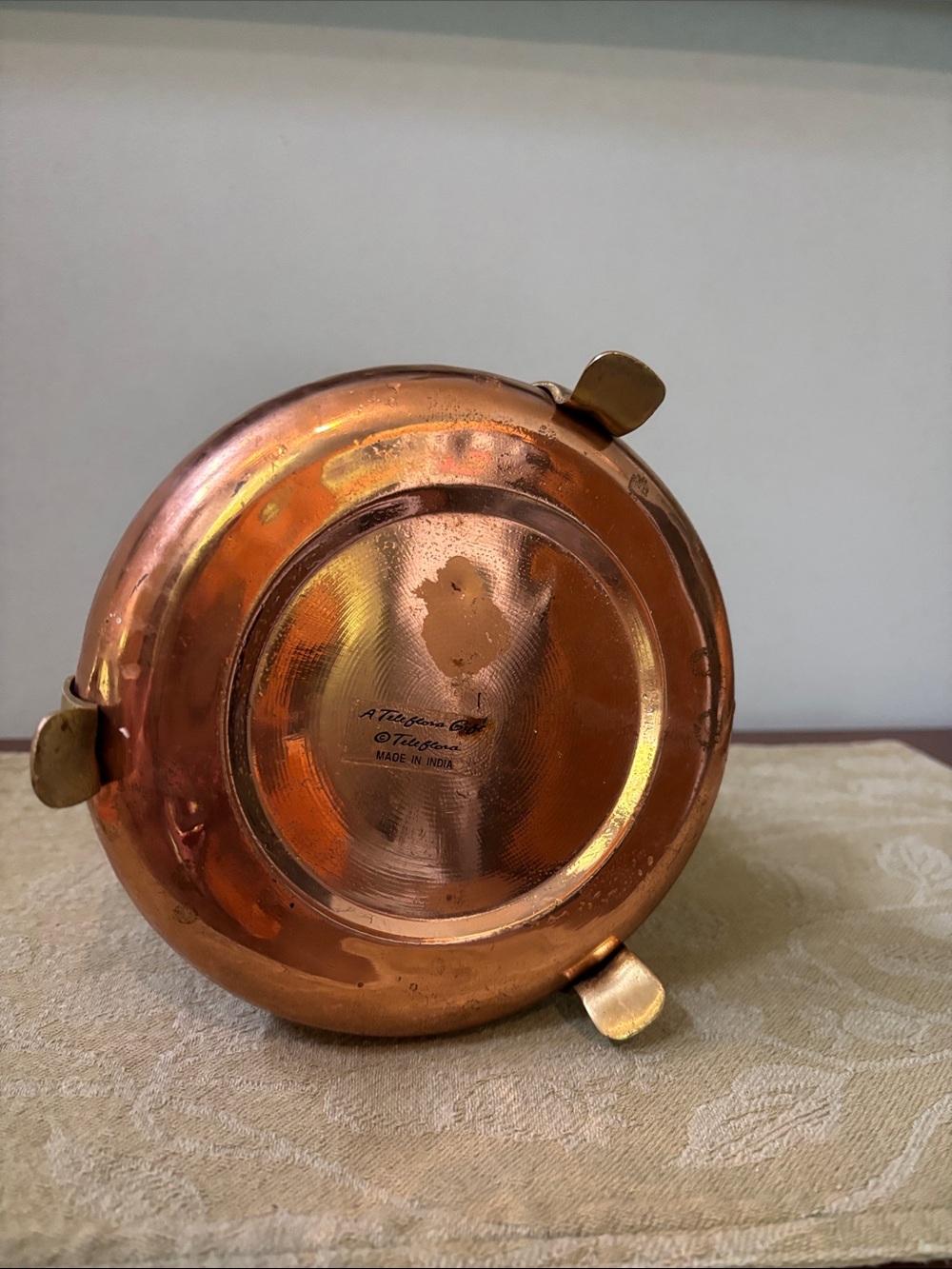 Hammered Copper Cauldron Pitcher with Brass Handle - Copper - Picture 5 of 5